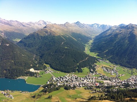 View From Weissfluhjoch To Davos And Lake Davos