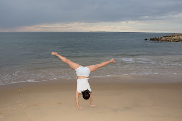 Beautiful girl having fun at beach