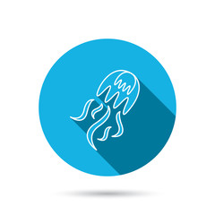Jellyfish icon. Marine animal sign.