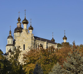 Fototapeta na wymiar Holy Virgin Protection men monastery, Kharkov, Ukraine