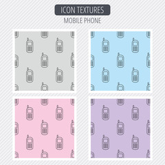 Mobile phone icon. Cellphone with antenna sign.