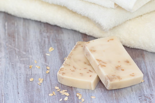 Soap with oat srub and milk