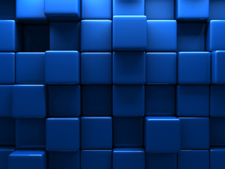 Abstract Blue Cubes Wall Background