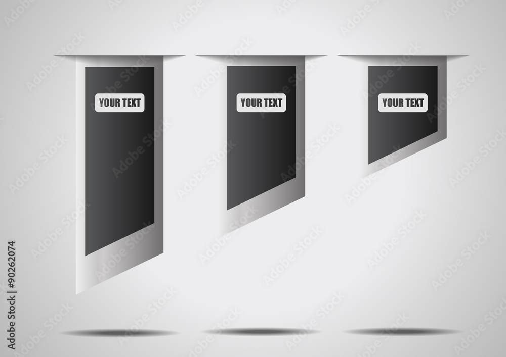 Poster vector : silver label with space for text on gray background