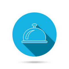 Reception bell icon. Hotel service sign.