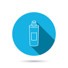 Shampoo bottle icon. Liquid soap sign.