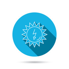 Solar energy icon. Ecological resources sign.