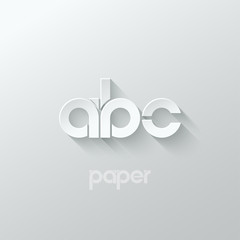 letter A B C logo alphabet icon paper set background