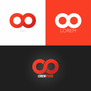 infinity symbol logo design icon set background