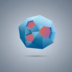 Low poly abstract object vector background. 3d polygonal