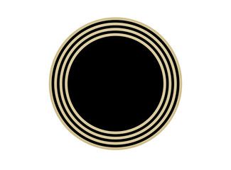 Golden black circular logo blank