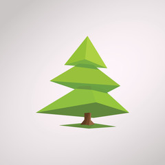 Fototapeta premium Christmas tree in modern low poly design. 3d polygonal geometric