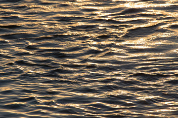 Background of the water surface at sunset