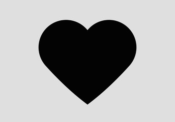 Black heart on white background