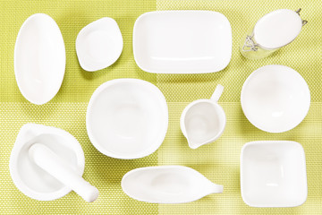White porcelain dishes