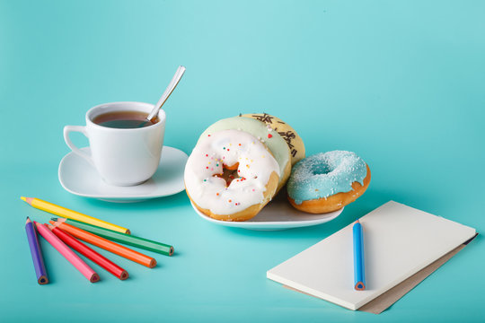 Donuts with sketchbook
