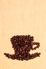 Coffee cup made from roasted beans