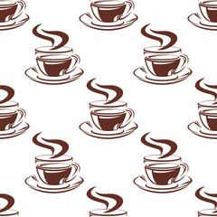 Simple hot coffee cups seamless pattern