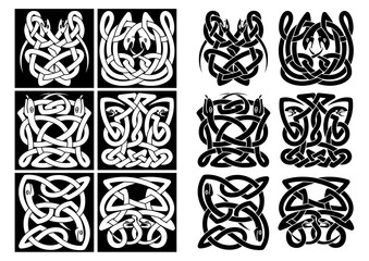 Snakes and reptiles celtic patterns