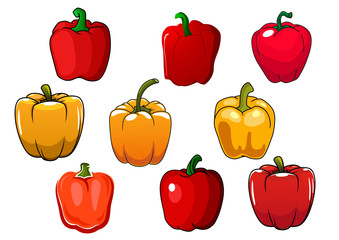 Red and yellow bell peppers vegetables