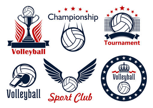 Volleyball tournament and club emblems