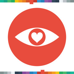Eye with a heart icon.