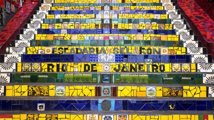 Photo sur Plexiglas Rio de Janeiro Escalier Selaron, ou marches Lapa, à Rio de Janeiro, Brésil