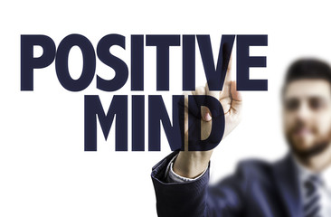 Business man pointing the text: Positive Mind