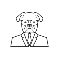 icon a dog in a suit