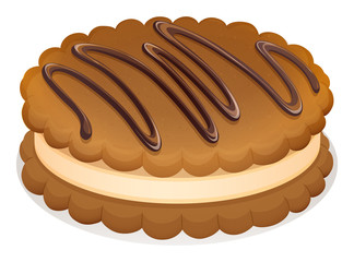 Chocolate cookie with cream