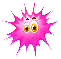 Happy face on pink splash