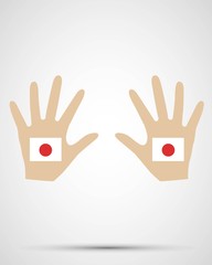 hand design japan flag