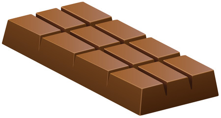 Milk chocolate bar on white