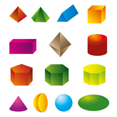 3d geometric shapes vector
