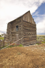 Deserted log building in Dillon, MT