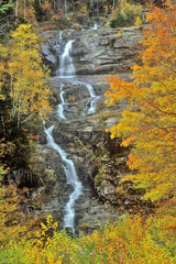 Silver Cascade, Crawford Notch, NH in the White Mountains in Autumn