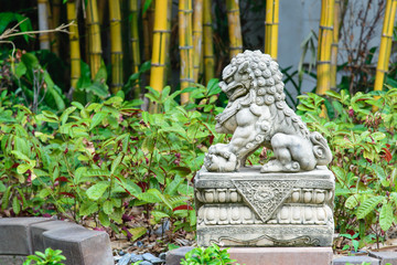 Obraz na płótnie Canvas Chinese Imperial Lion, Guardian Lion stone, Chinese style in chi