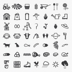 Obraz premium Agriculture icons set. illustration eps10