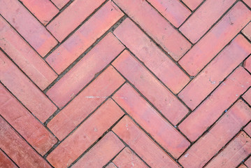 Walkpath flooring from red brick block.