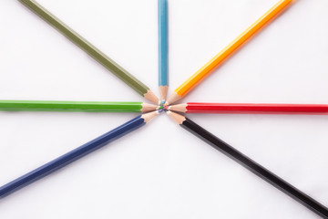 Naklejka premium Color pencils isolated on white background