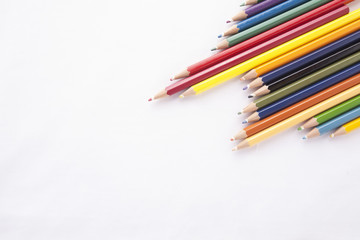 Color pencils isolated on white background 