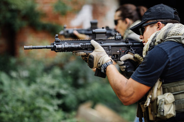Fototapeta premium Private Military Contractor during the special operation