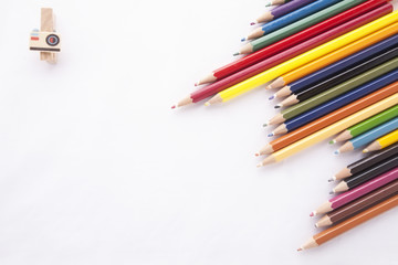 Fototapeta premium Color pencils isolated on white background 
