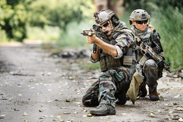 Fototapeta premium Private Military Contractor during the special operation