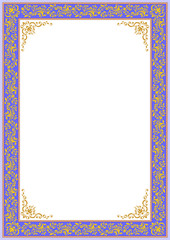 ornate blue floral border