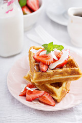 Ricotta waffles with strawberry