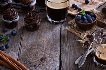 Coffee and chocolate cupcakes