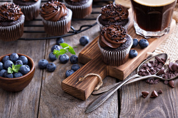 Coffee and chocolate cupcakes