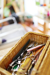 ヘアサロン　道具　クローズアップ　イメージ