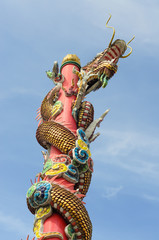 Chinese Dragon and blue sky.